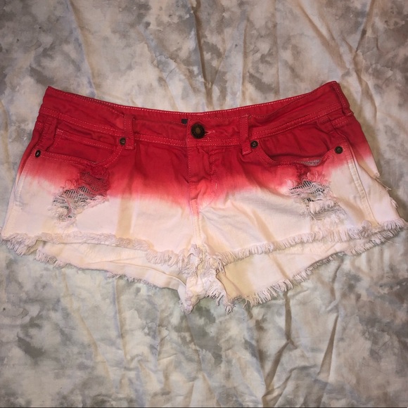 Kendall & Kylie Pants - Kendall and Kylie Ombré Studded Cut Off Shorts
